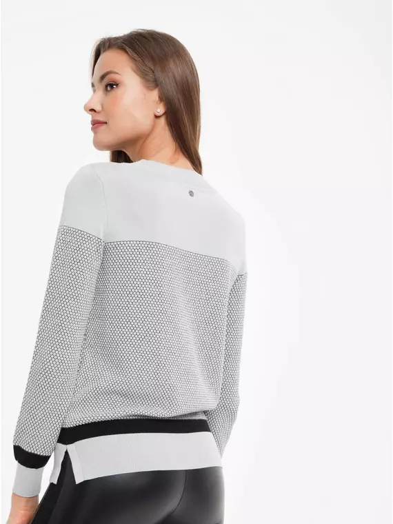 Экстрамягкий фактурный женский джемпер с металлическим блеском 035 серый, 17С-169СП, 170,176-84, CONTE ELEGANT,  - 2