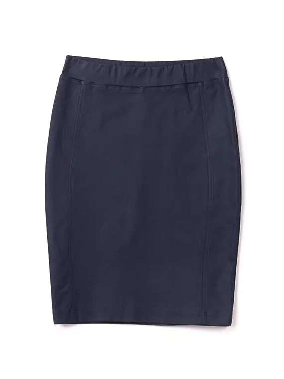 Юбка-карандаш женская с напылением "под кожу" gloria navy, 18С-598ТСП, 170-88-94/S, CONTE ELEGANT,  - 4