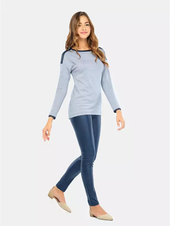 Джемпер женский conte ld 670 белый-синий, 17С-287ТСП, 158,164-88, CONTE ELEGANT,  - 3