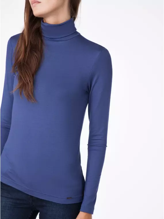 Классическая водолазка из вискозы "ощущение шелка" 820 denim, 18С-507ТСП, 170-84, CONTE ELEGANT,  - 1