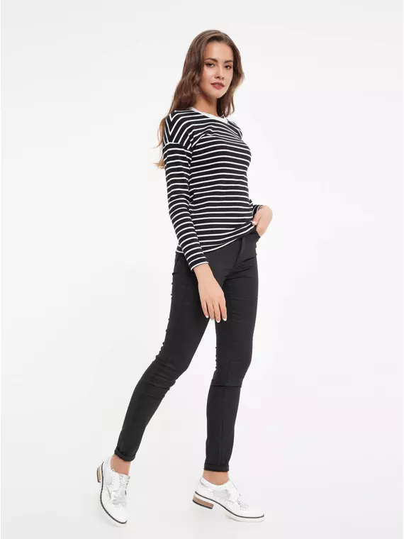 Джемпер женский conte из хлопковой пряжи "абсолютный комфорт и антипилинг" 827 black-white, 18С-514ТСП, 170-84, CONTE ELEGANT,  - 2