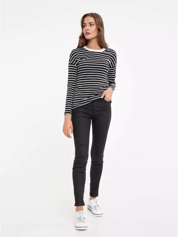 Джемпер женский conte из хлопковой пряжи "абсолютный комфорт и антипилинг" 827 black-white, 18С-514ТСП, 170-84, CONTE ELEGANT,  - 3