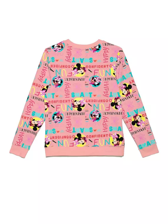 Хлопковый женский свитшот с ярким принтом и надписями ©disney ld 951 pink fun, 18С-726ТСП, 170-92, CONTE ELEGANT,  - 4