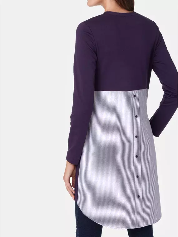 Стильная туника conte с имитацией рубашки 831 grape purple, 18С-518ТСП, 170-84-90, CONTE ELEGANT,  - 2