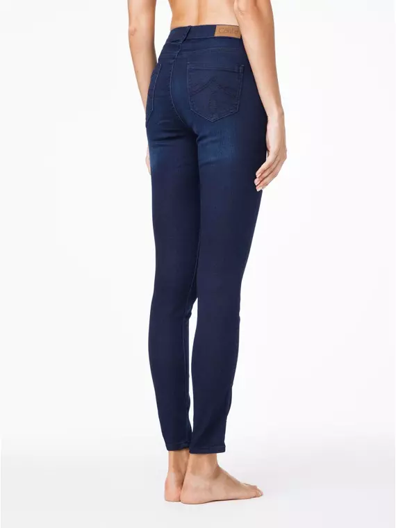 Ультракомфортные женские джинсы skinny с высокой посадкой con-82 темно-синий, CON-82, 164-94/S, CONTE ELEGANT,  - 2