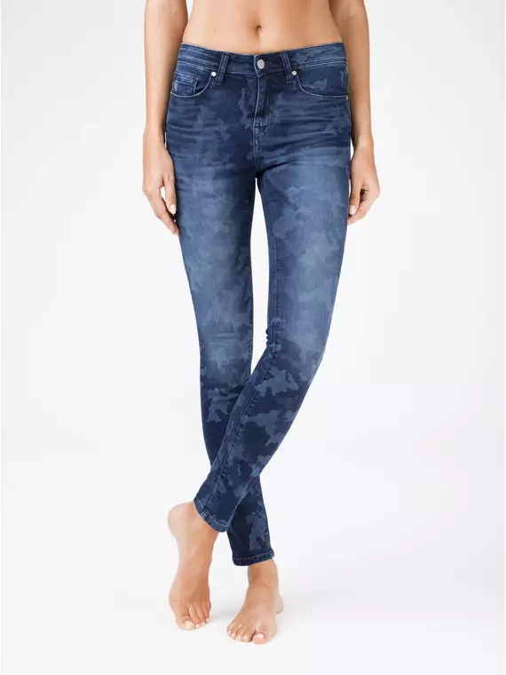 Джинсы женские eco-friendly с принтом "камуфляж" con-93 темно-синий, CON-93, 170-90/XS, CONTE ELEGANT,  - 1