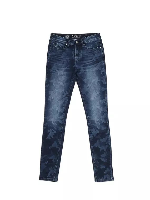 Джинсы женские eco-friendly с принтом "камуфляж" con-93 темно-синий, CON-93, 170-90/XS, CONTE ELEGANT,  - 4
