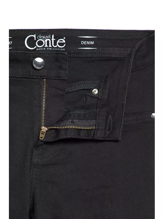Моделирующие женские черные джинсы с высокой посадкой con-96 черный, CON-96, 170-90/XS, CONTE ELEGANT,  - 7
