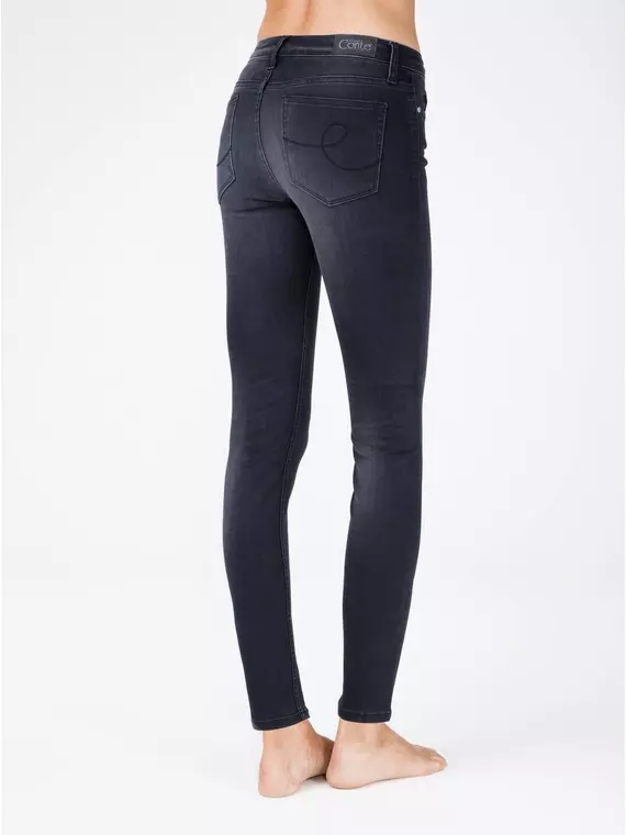 Моделирующие женские джинсы из премиального денима "velvet touch" con-97 черный, CON-97, 170-90/XS, CONTE ELEGANT,  - 2