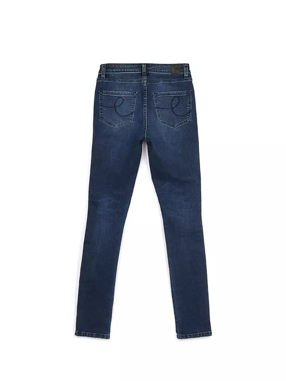 Моделирующие джинсы с лампасами из люрекса con-99 темно-синий, CON-99, 170-90/XS, CONTE ELEGANT,  - 4