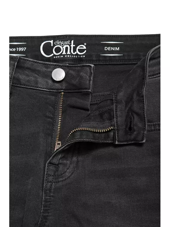 Моделирующие женские джинсы из премиального денима с вышивкой con-100 черный, CON-100, 170-94/S, CONTE ELEGANT,  - 8