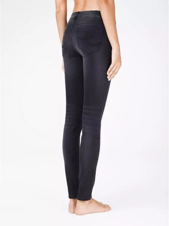 Моделирующие женские джинсы из премиального денима с вышивкой con-100 черный, CON-100, 170-94/S, CONTE ELEGANT,  - 3