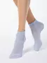 Носки женские хлопковые AJOUR (короткие, люрекс) бледно-фиолетовый