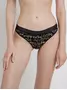 Трусы женские «бразилиана» из хлопка с ажурной тесьмой Poetic LBR 1535 black-coffee