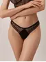 Трусы «бразилиана» из фактурного кружева и хлопка LACE TWIST LBR 1989 black