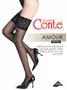 Чулки с ажурной резинкой и эффектом шелка AMOUR nero