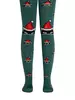 Колготки детские новогодние с помпоном «Xmas cat» CONTE-KIDS 557 темно-бирюзовый