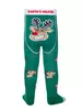 Новогодние детские колготки CONTE-KIDS "Deer" 589 зеленый