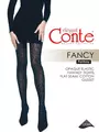 Колготки женские фантазийные с цветочным узором fancy nero, , 2, CONTE ELEGANT, - 1