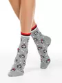 Новогодние женские носки с люрексом «xmas panda» 518 серый, , 36-39 (23-25), CONTE ELEGANT, - 1