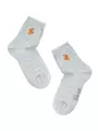 Однотонные детские хлопковые носки с вышивкой tip-top 514 светло-серый, , 16, CONTE-KIDS, - 1