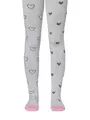 Хлопковые детские колготки tip-top с рисунком "сердечки" 510 светло-серый, , 116-122 (18), CONTE-KIDS, - 1