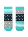 Хлопковые детские носки "веселые ножки" 282 серый-бирюза, , 18, CONTE-KIDS, - 1