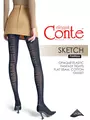 Колготки женские с надписями sketch fantasy nero, , 2, CONTE ELEGANT, - 1