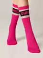 Удлиненные женские носки с полосками из прозрачной сетки active 156 фуксия, , 38-39 (25), CONTE ELEGANT, - 1