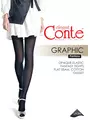 Колготки женские с геометрическим рисунком graphic fantasy nero, , 5, CONTE ELEGANT, - 1