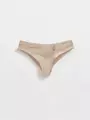 Трусы женские «бразилиана» из фактурного кружева с фигурным вырезом grafic lace lbr 1984 light almond, , 94/S, CONTE ELEGANT, - 1