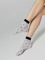 Носки женские с объемными рисунками «hearts» conte fantasy 23с-109сп silver-bianco, , 36-39 (23-25), CONTE ELEGANT, - 1