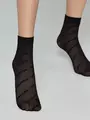Носки женские с эффектом мелкой сетки и надписями «intuition» conte fantasy 23с-77сп nero, , 36-39 (23-25), CONTE ELEGANT, - 1