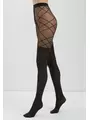 Колготки женские с имитацией гольфинов и рисунком «ромбы» concept grafit, , 2, CONTE ELEGANT, - 1