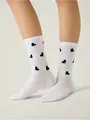 Носки женские с рисунком «сердечки» active 708 белый, , 36-38 (23-25), CONTE ELEGANT, - 1