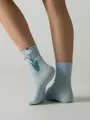 Удлинённые женские носки с пикотом «подснежник» conte classic 1138 светло-голубой, , 36-39, CONTE ELEGANT, - 1
